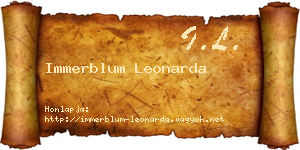 Immerblum Leonarda névjegykártya